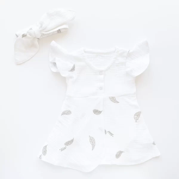 Боди-платье (перья+белый)